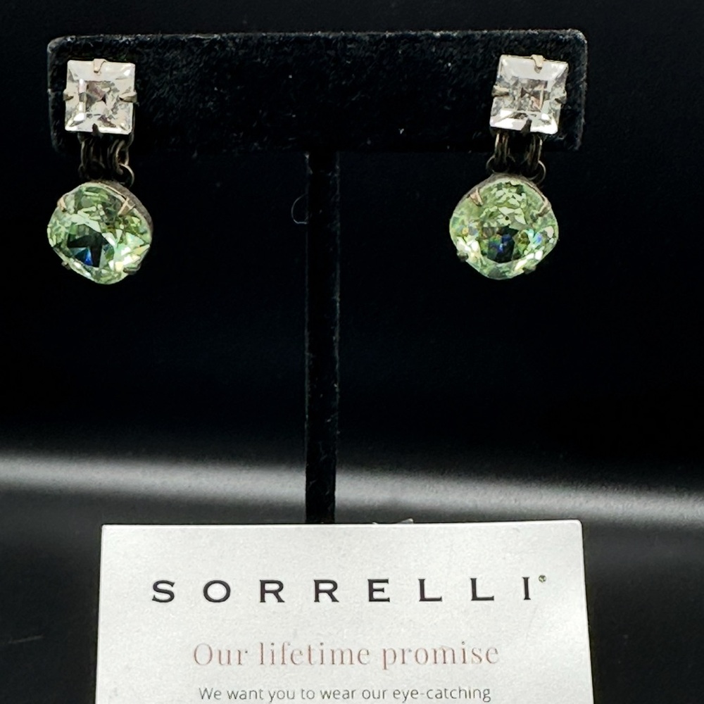 Sorrelli Green Apple Crystal Drop Earrings
